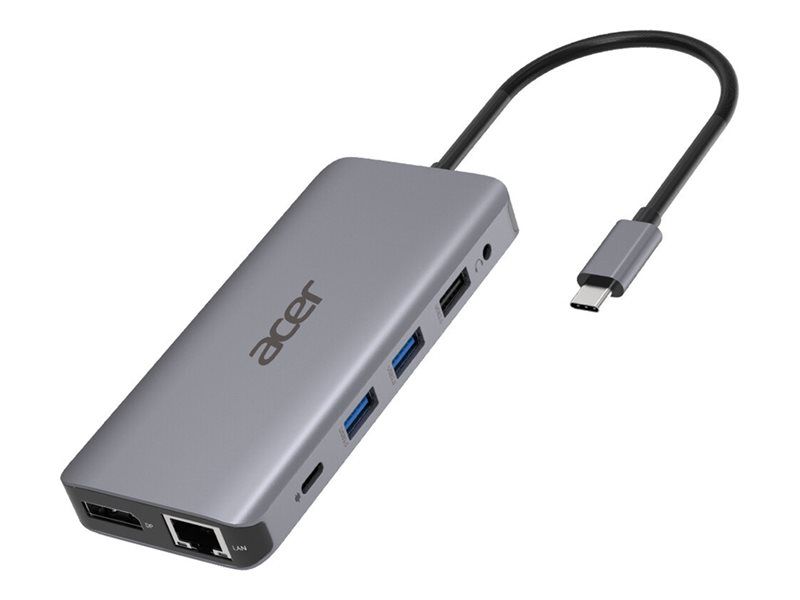 Acer 12-In-1 Type-C Adapter - Station d'accueil - USB-C - 2 x HDMI, DP - 1GbE - pour Chromebook 51X; Extensa 15; Predator Helios 300; Predator Triton 300; TravelMate Spin B3