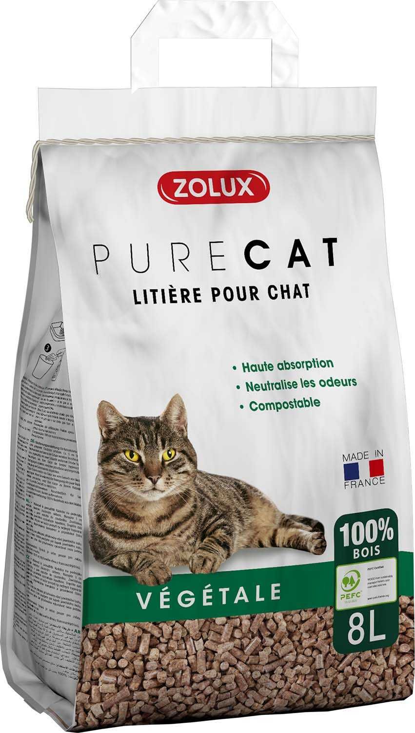 Litière Granulés De Bois Purecat 8 Litres