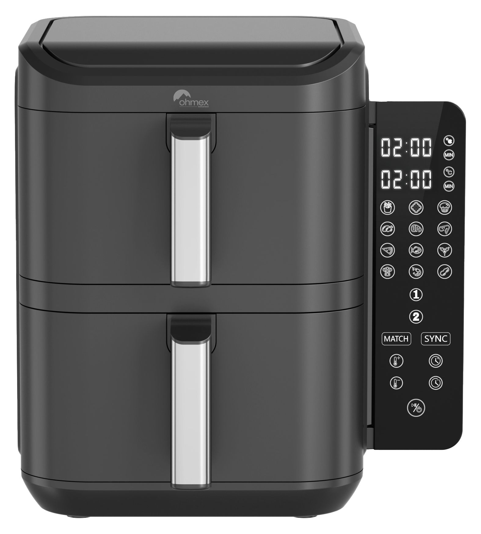 Friteuse Airfryer 2 paniers OHM FRY 0255AIR EU OHMEX - vue 2