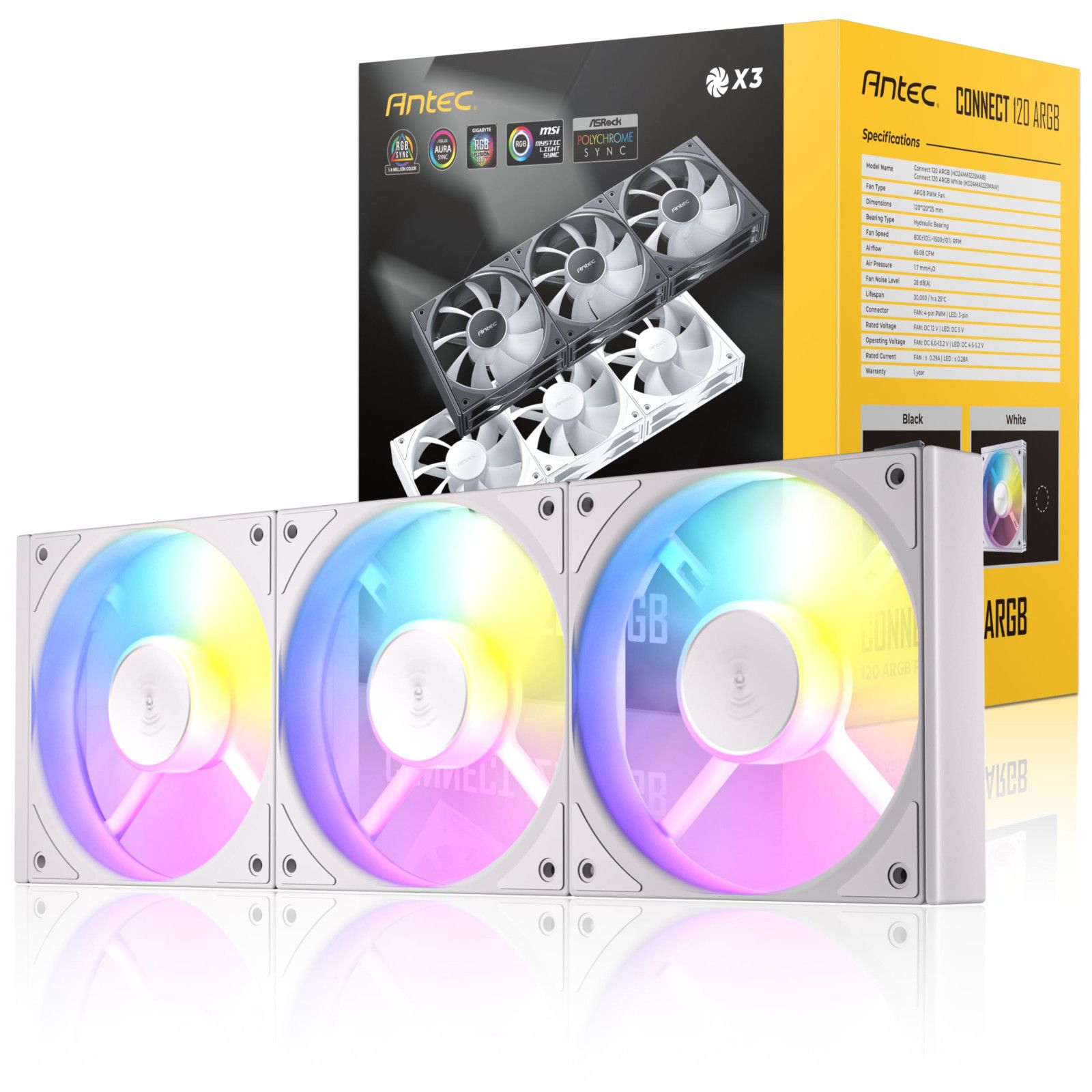 Antec Connect 120 ARGB x3 - vue 4