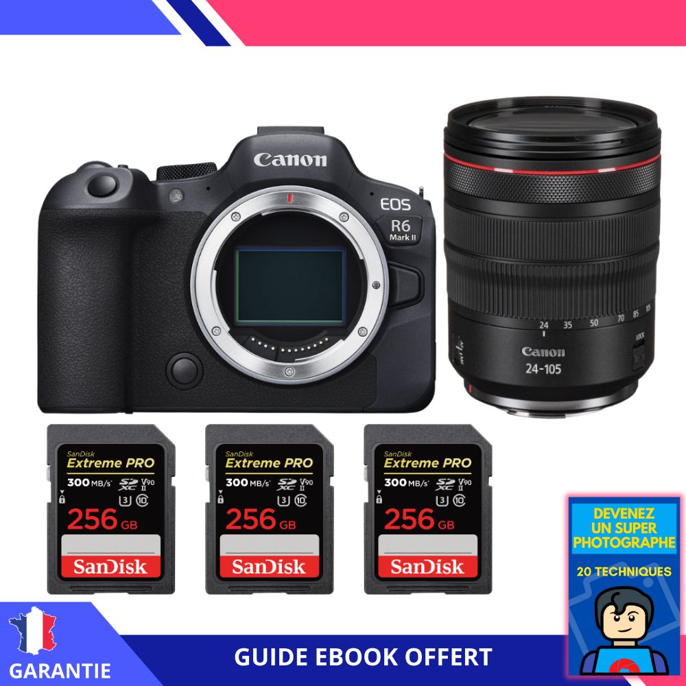 Canon EOS R6 Mark II + RF 24 105mm f4 IS USM + 3 SanDisk Extreme PRO UHS II SDXC 300 MB/ + Ebook Devenez Un Super Photographe Appareil Photo Canon - vue 4