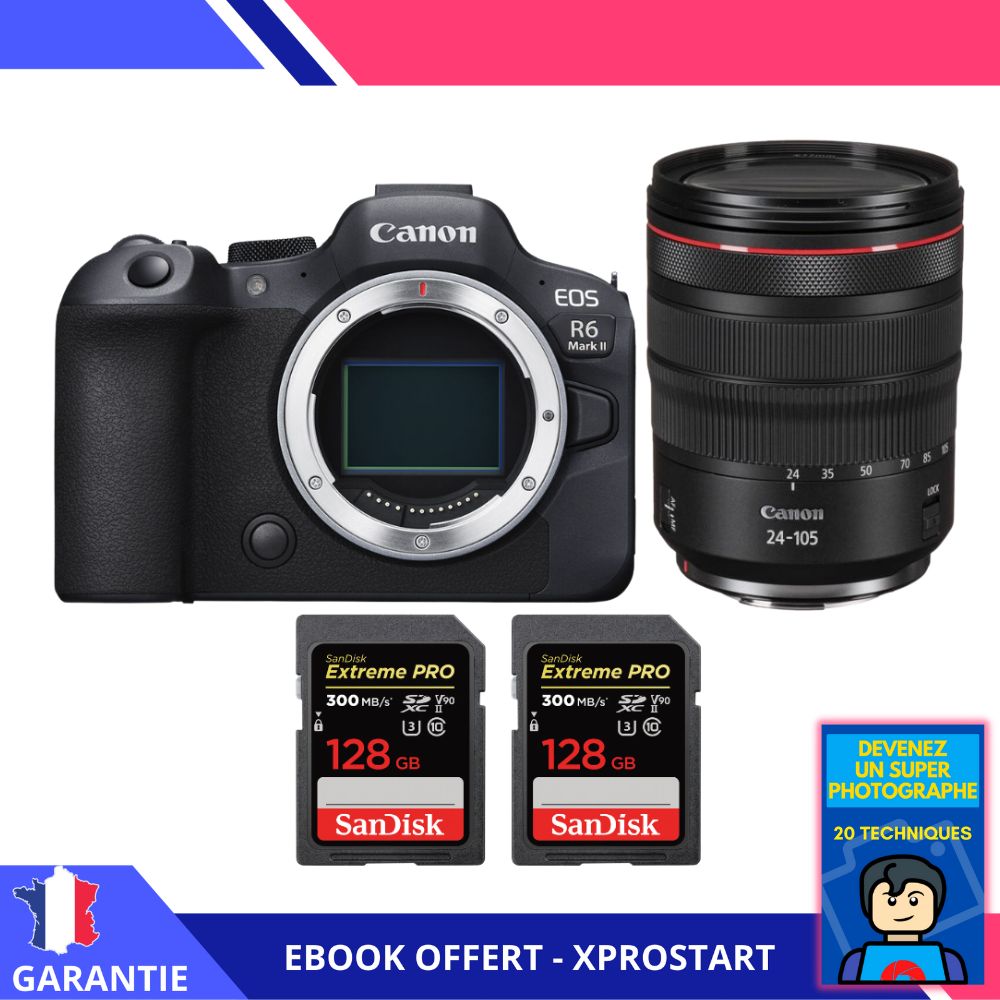 Canon EOS R6 Mark II + RF 24 105mm f4 IS USM + 2 SanDisk Extreme PRO UHS II SDXC 300 MB/ + Ebook Devenez Un Super Photographe Appareil Photo Canon - vue 3