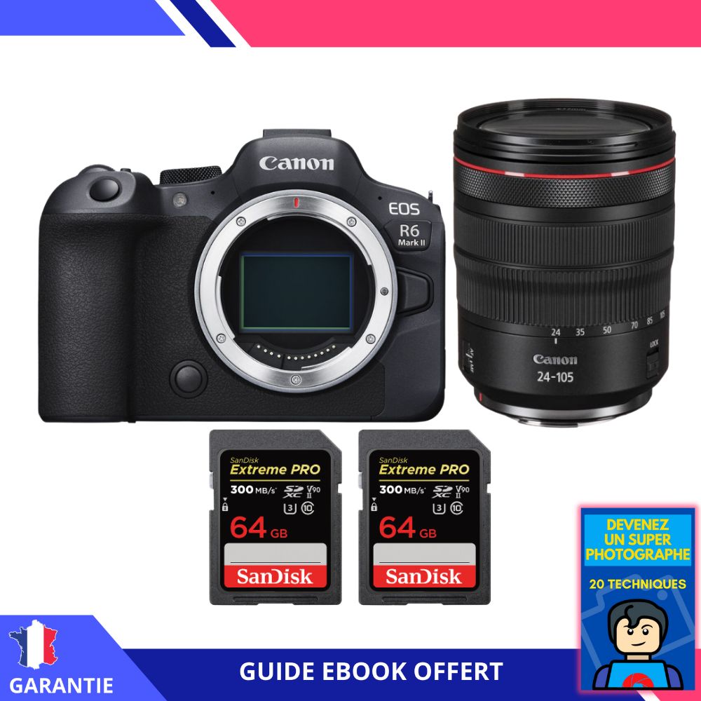 Canon EOS R6 Mark II + RF 24 105mm f4 IS USM + 2 SanDisk Extreme PRO UHS II SDXC 300 MB/ + Ebook Devenez Un Super Photographe Appareil Photo Canon - vue 4