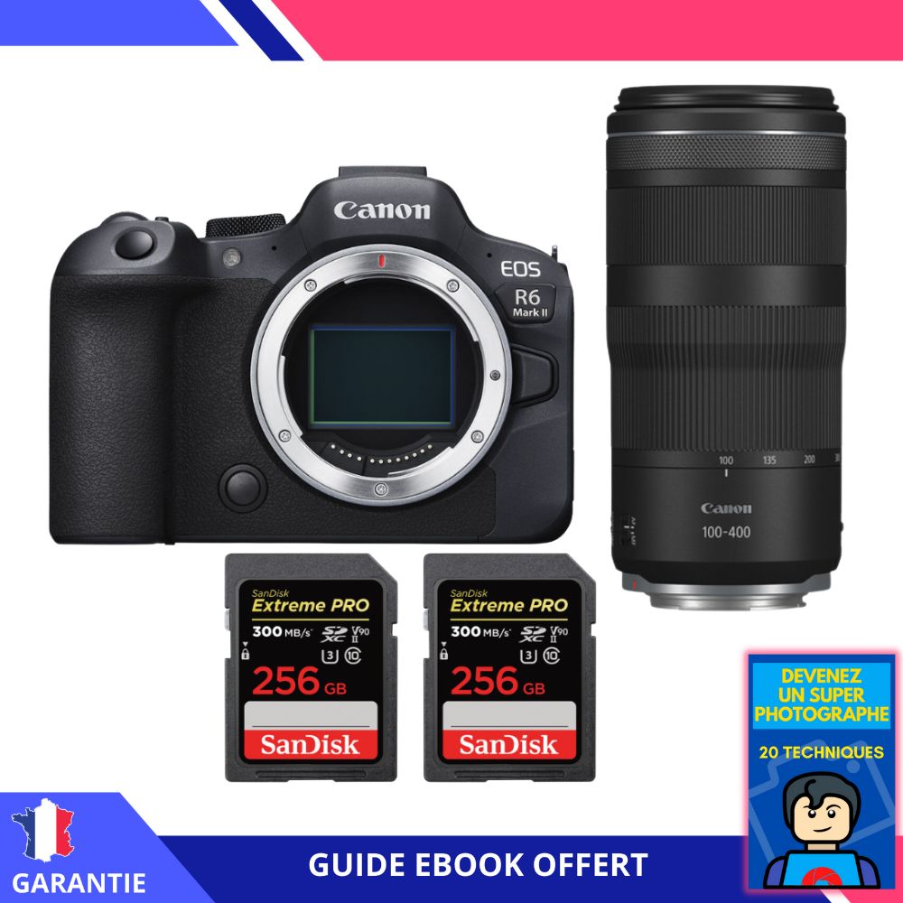 Canon EOS R6 Mark II + RF 100 400mm f5.6 8 IS USM + 2 SanDisk Extreme PRO UHS II SDXC 300 MB/ + Ebook Devenez Un Super Photographe Appareil Photo Canon - vue 4