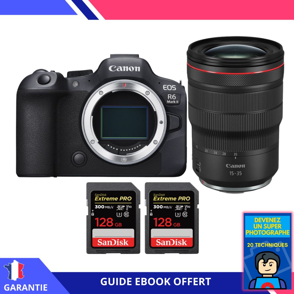 Canon EOS R6 Mark II + RF 15 35mm f2.8 IS USM + 2 SanDisk Extreme PRO UHS II SDXC 300 MB/ + Ebook Devenez Un Super Photographe Appareil Photo Canon - vue 3
