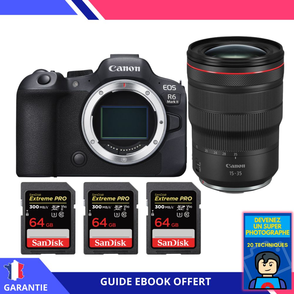Canon EOS R6 Mark II + RF 15 35mm f2.8 IS USM + 3 SanDisk Extreme PRO UHS II SDXC 300 MB/ + Ebook Devenez Un Super Photographe Appareil Photo Canon - vue 4