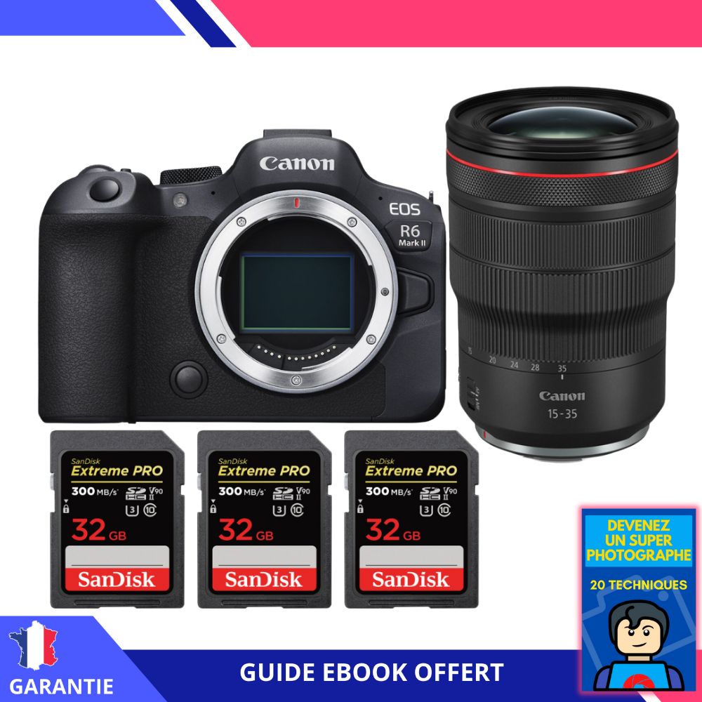 Canon EOS R6 Mark II + RF 15 35mm f2.8 IS USM + 3 SanDisk Extreme PRO UHS II SDXC 300 MB/ + Ebook Devenez Un Super Photographe Appareil Photo Canon - vue 3