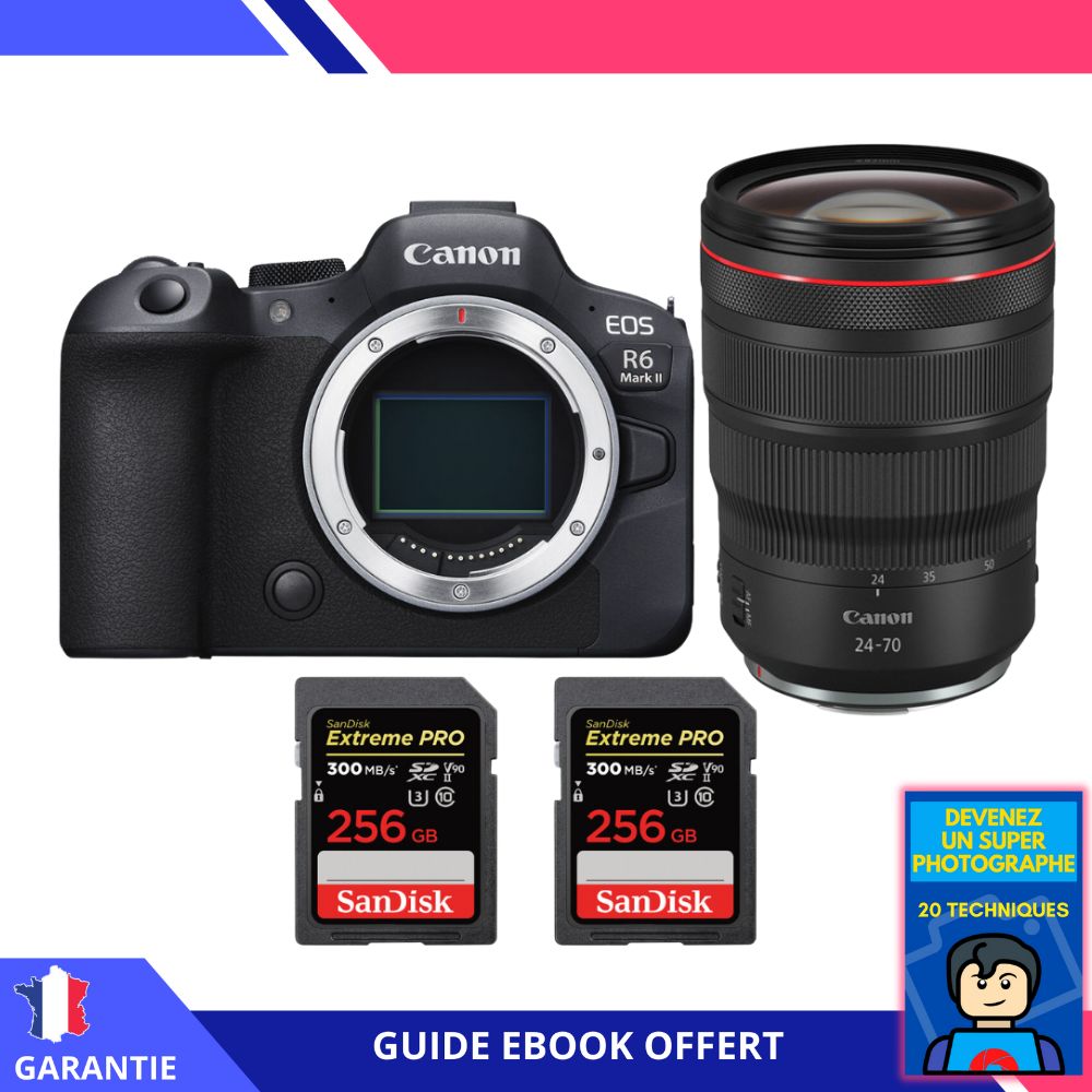 Canon EOS R6 Mark II + RF 24 70mm f2.8 IS USM + 2 SanDisk Extreme PRO UHS II SDXC 300 MB/ + Ebook Devenez Un Super Photographe Appareil Photo Canon - vue 2
