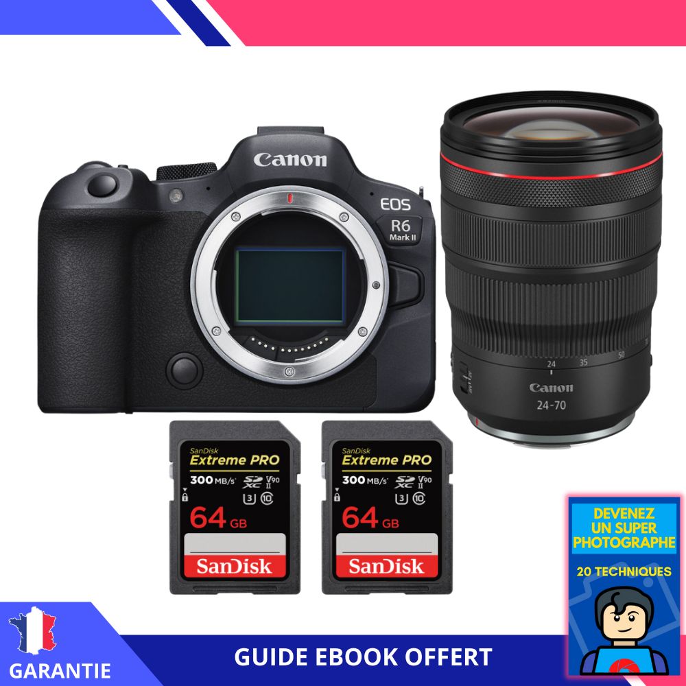 Canon EOS R6 Mark II + RF 24 70mm f2.8 IS USM + 2 SanDisk Extreme PRO UHS II SDXC 300 MB/ + Ebook Devenez Un Super Photographe Appareil Photo Canon - vue 4