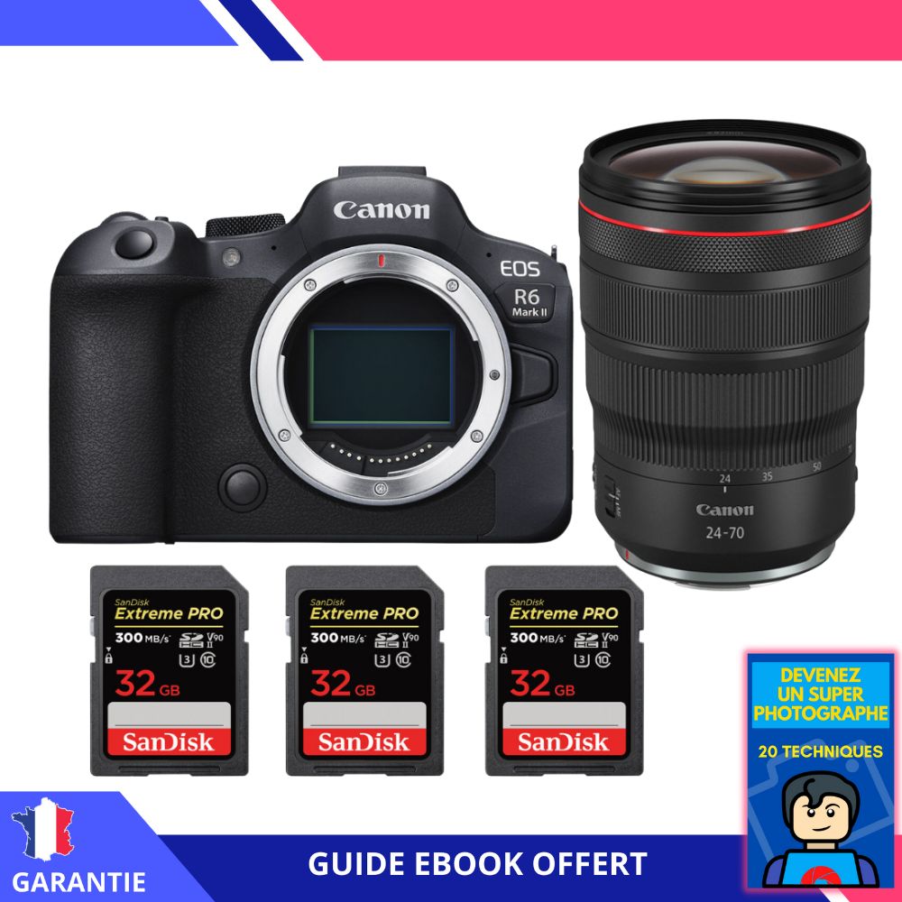 Canon EOS R6 Mark II + RF 24 70mm f2.8 IS USM + 3 SanDisk Extreme PRO UHS II SDXC 300 MB/ + Ebook Devenez Un Super Photographe Appareil Photo Canon - vue 3