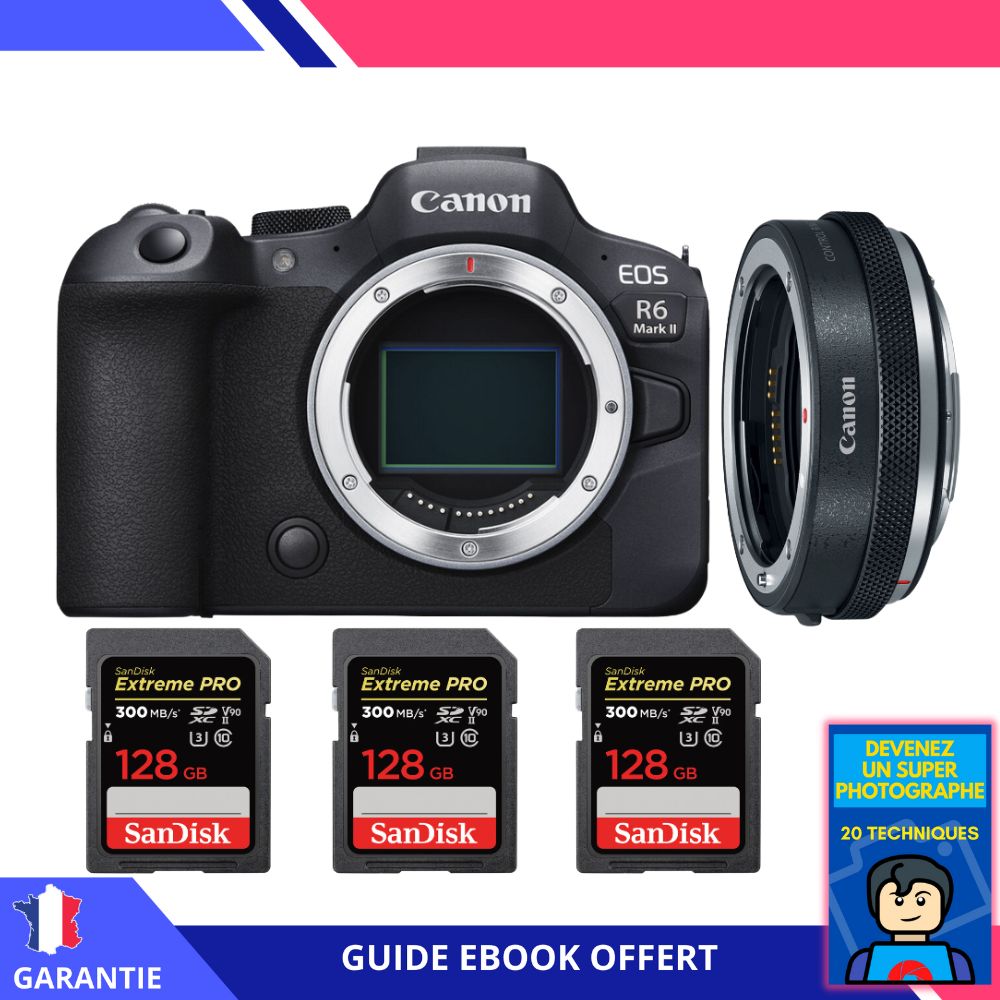 Canon EOS R6 Mark II + Canon EF EOS R Premium + 3 SanDisk Extreme PRO UHS II SDXC 300 MB/ + Ebook Devenez Un Super Photographe Appareil Photo Canon - vue 2