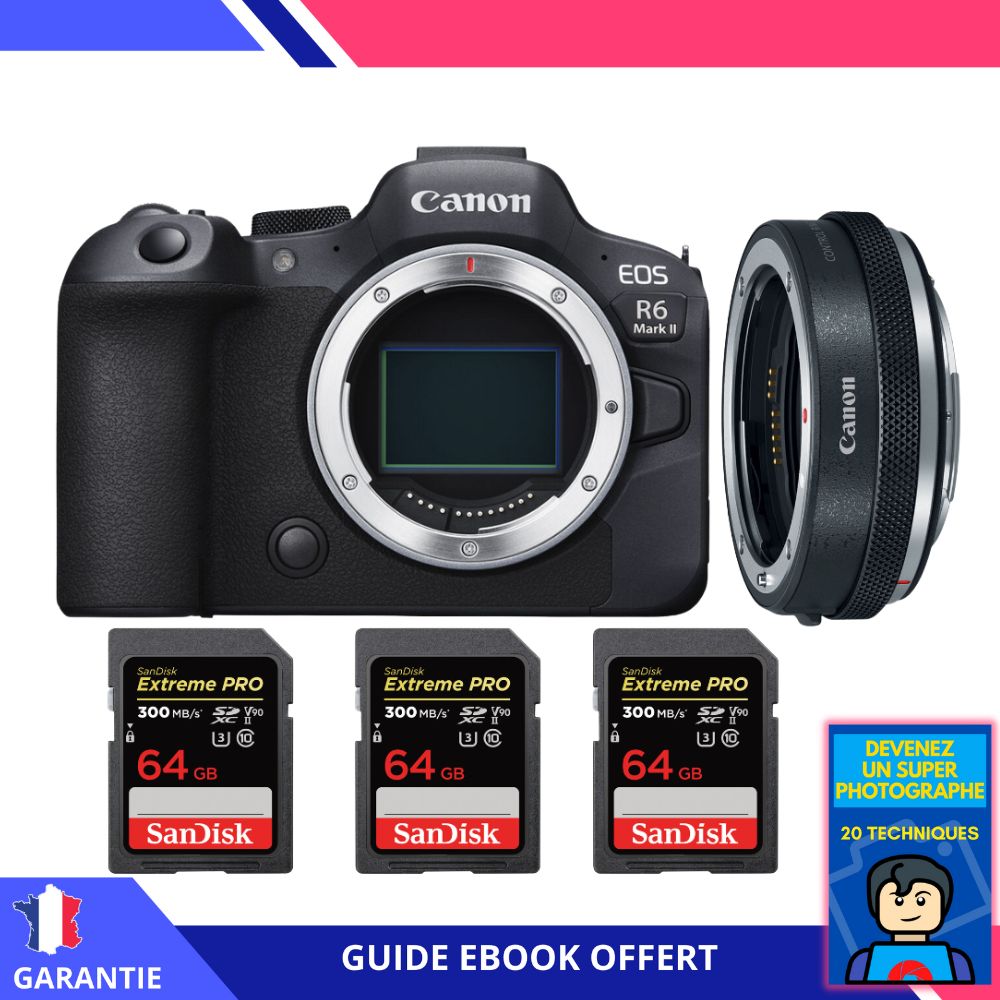 Canon EOS R6 Mark II + Canon EF EOS R Premium + 3 SanDisk Extreme PRO UHS II SDXC 300 MB/ + Ebook Devenez Un Super Photographe Appareil Photo Canon - vue 4