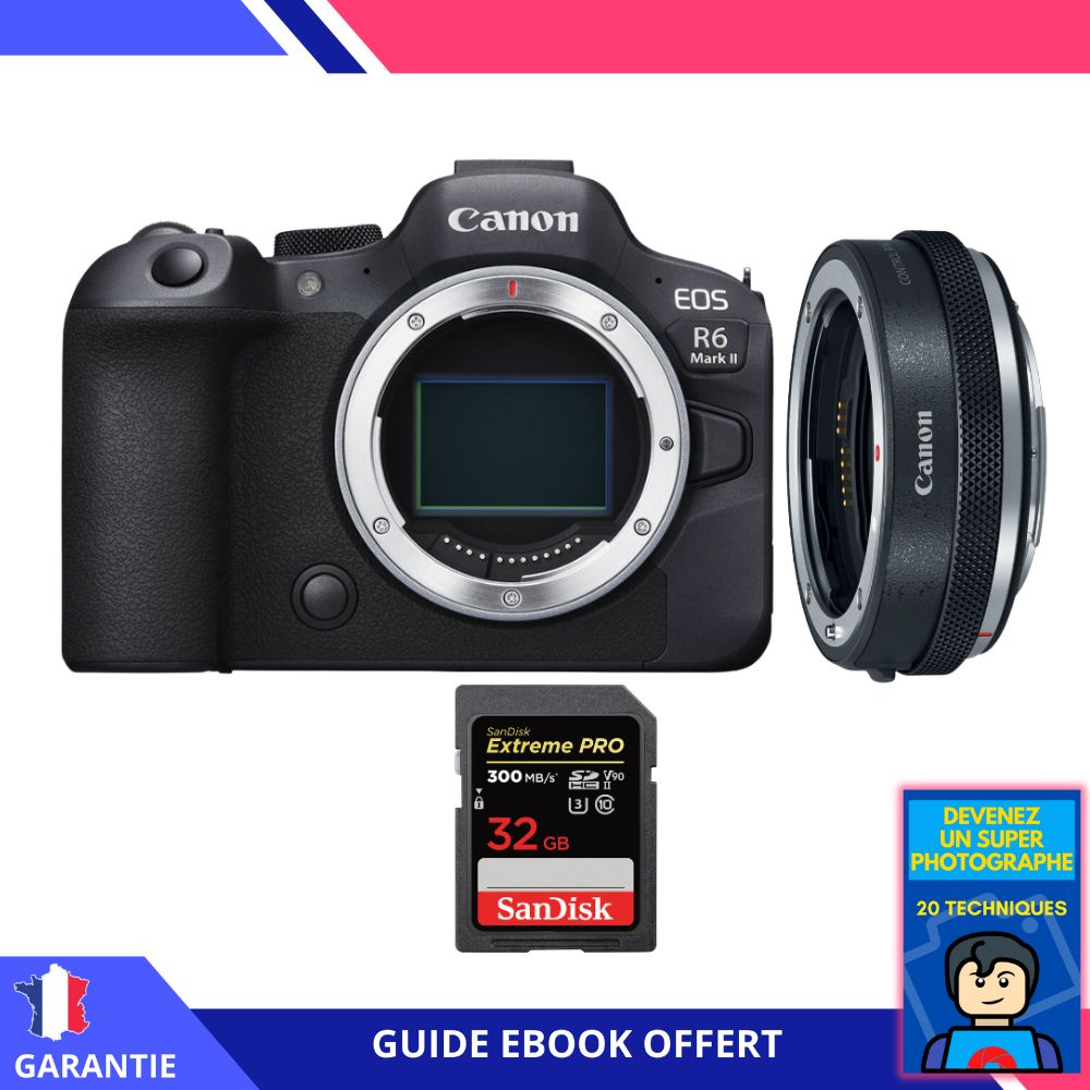 Canon EOS R6 Mark II + Canon EF EOS R Premium + 1 SanDisk Extreme PRO UHS II SDXC 300 MB/ + Ebook Devenez Un Super Photographe Appareil Photo Canon - vue 2
