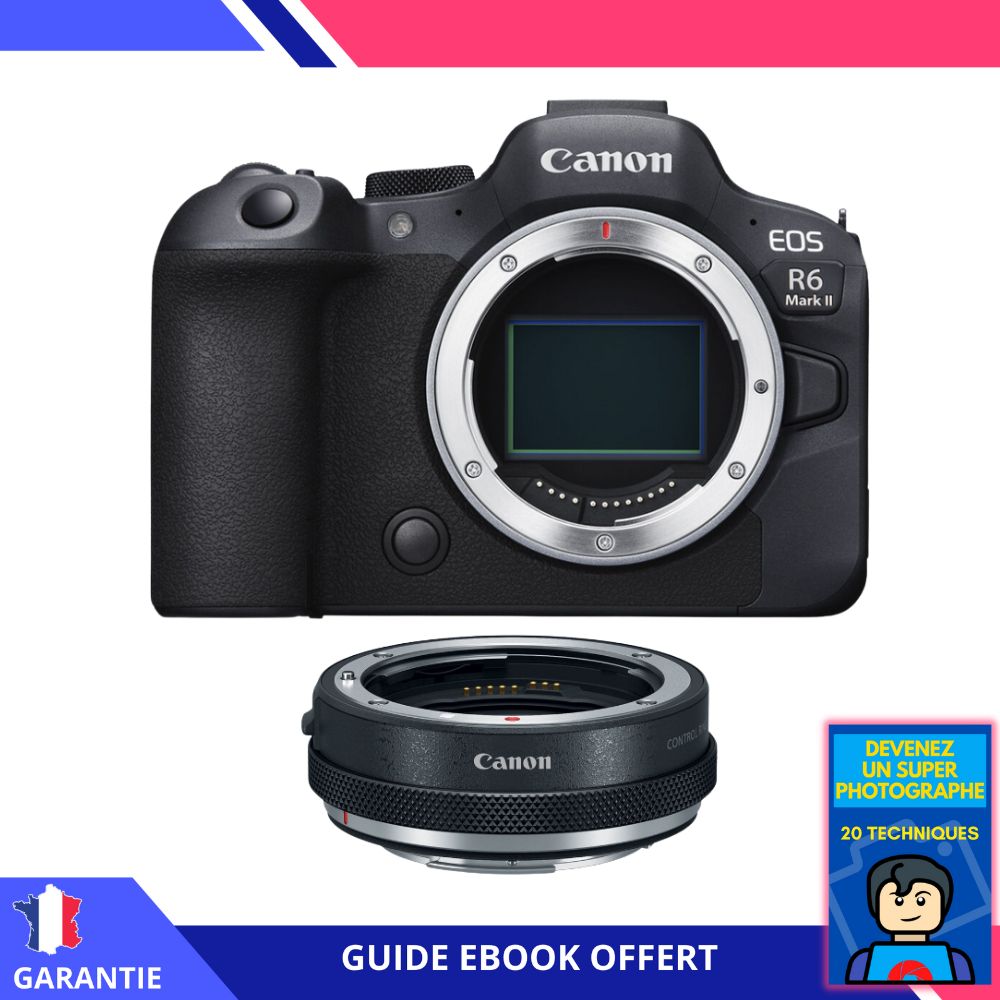 Canon EOS R6 Mark II + Canon EF EOS R Premium + Ebook Devenez Un Super Photographe Appareil Photo Canon