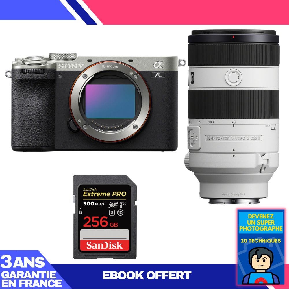 Boitier Sony A7C II + FE 70 200mm f4 Macro G OSS II + 1 SanDisk Extreme PRO UHS II SDXC 300 MB/ + Ebook 'Devenez Un Super Photographe - vue 4