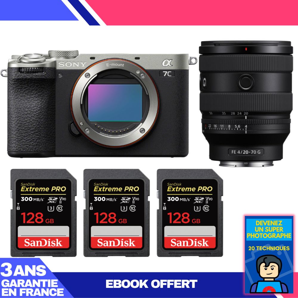 Boitier Sony A7C II + FE 20 70mm f4 G + 3 SanDisk Extreme PRO UHS II SDXC 300 MB/ + Ebook 'Devenez Un Super Photographe - vue 4