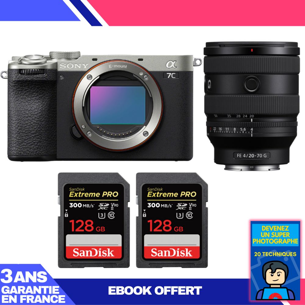 Boitier Sony A7C II + FE 20 70mm f4 G + 2 SanDisk Extreme PRO UHS II SDXC 300 MB/ + Ebook 'Devenez Un Super Photographe - vue 2