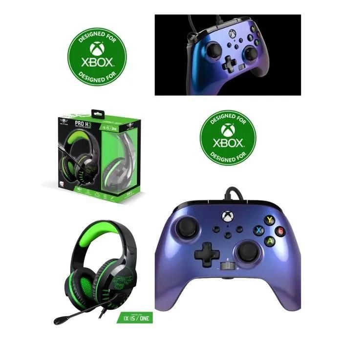 Pack Manette XBOX ONE X PC NEBULA EDITION Officielle + Casque Gamer PRO H3 SPIRIT OF GAMER XBOX ONE/ /XPC - vue 2