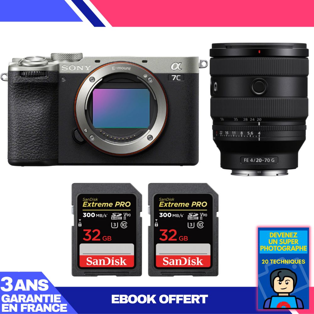 Boitier Sony A7C II + FE 20 70mm f4 G + 2 SanDisk Extreme PRO UHS II SDXC 300 MB/ + Ebook 'Devenez Un Super Photographe - vue 4