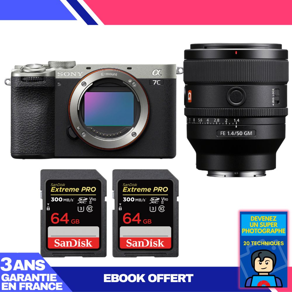 Boitier Sony A7C II + FE 50mm f1.4 GM + 2 SanDisk Extreme PRO UHS II SDXC 300 MB/ + Ebook 'Devenez Un Super Photographe - vue 3
