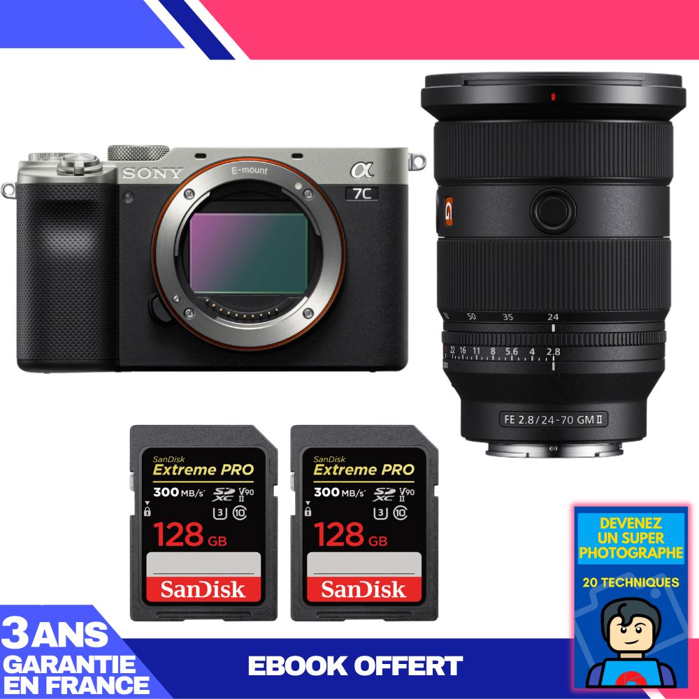 Boitier Sony A7C II + FE 24 70mm f2.8 GM II + 2 SanDisk Extreme PRO UHS II SDXC 300 MB/ + Ebook 'Devenez Un Super Photographe - vue 4