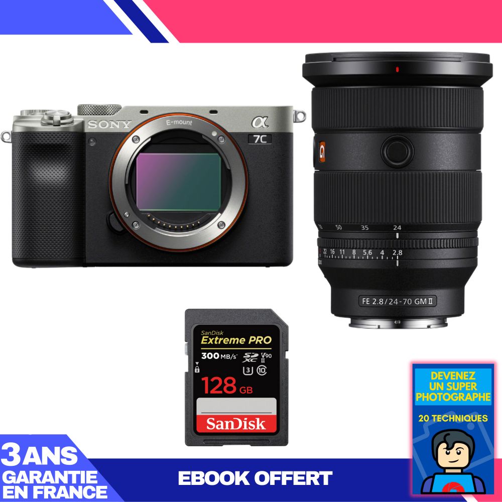 Boitier Sony A7C II + FE 24 70mm f2.8 GM II + 1 SanDisk Extreme PRO UHS II SDXC 300 MB/ + Ebook 'Devenez Un Super Photographe - vue 2