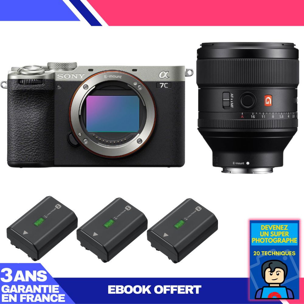 Boitier Sony A7C II + FE 85mm f1.4 GM + 3 Sony NP FZ100 + Ebook 'Devenez Un Super Photographe