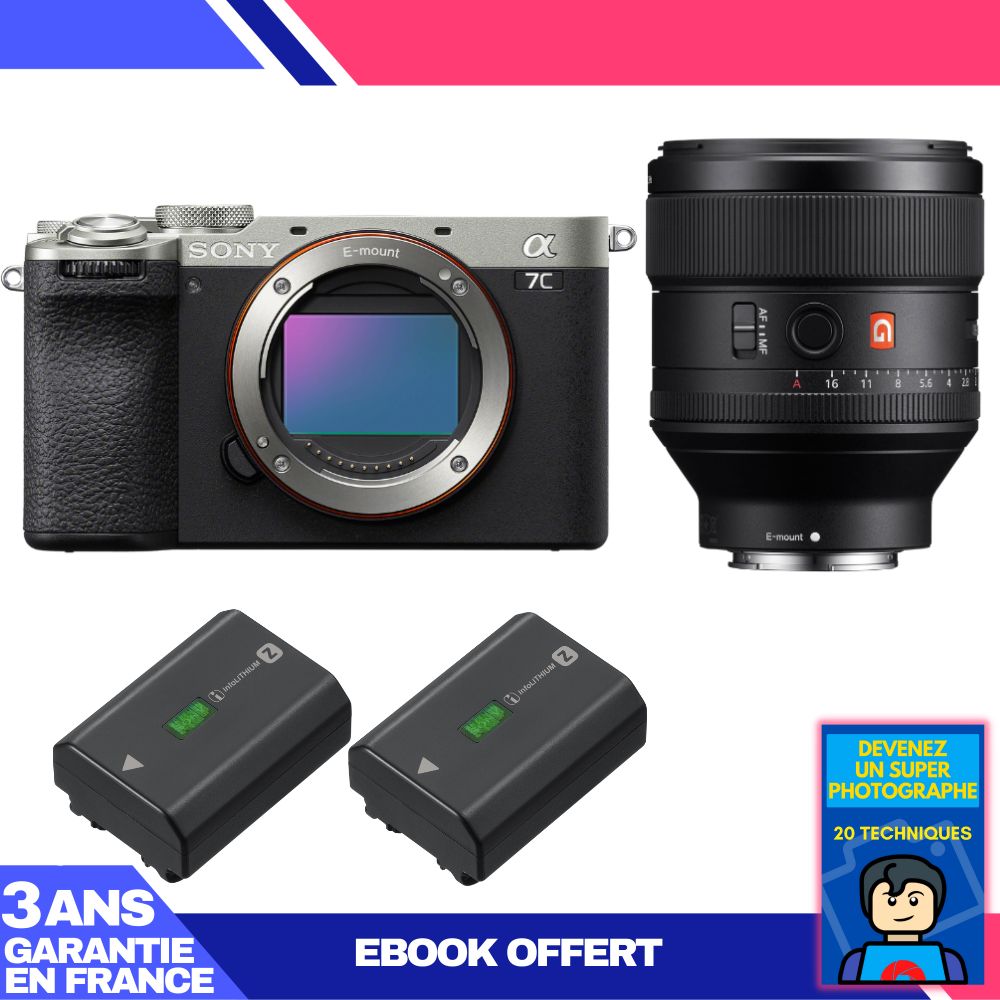 Boitier Sony A7C II + FE 85mm f1.4 GM + 2 Sony NP FZ100 + Ebook 'Devenez Un Super Photographe