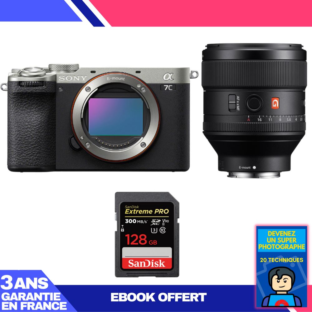Boitier Sony A7C II + FE 85mm f1.4 GM + 1 SanDisk Extreme PRO UHS II SDXC 300 MB/ + Ebook 'Devenez Un Super Photographe - vue 3