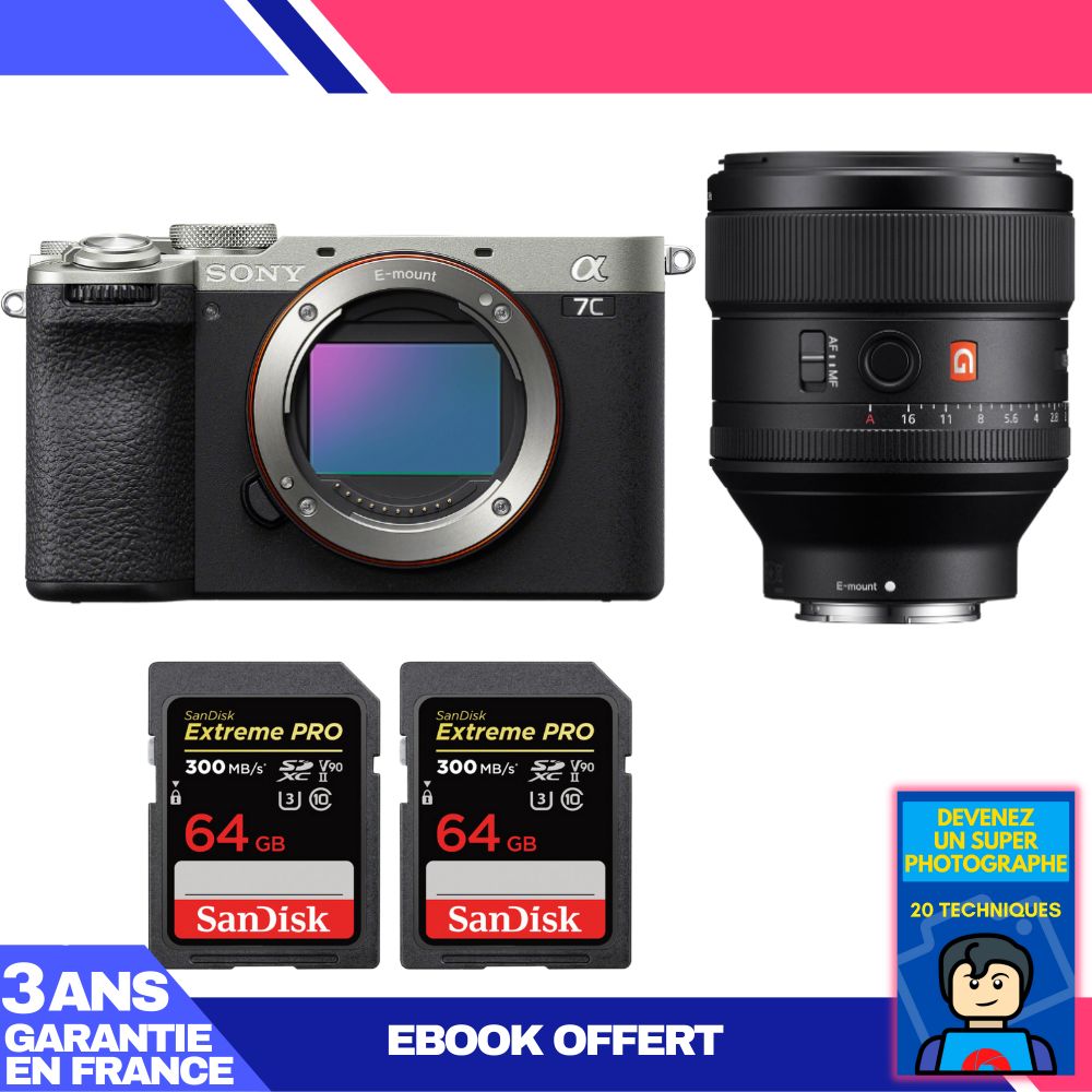 Boitier Sony A7C II + FE 85mm f1.4 GM + 2 SanDisk Extreme PRO UHS II SDXC 300 MB/ + Ebook 'Devenez Un Super Photographe - vue 4