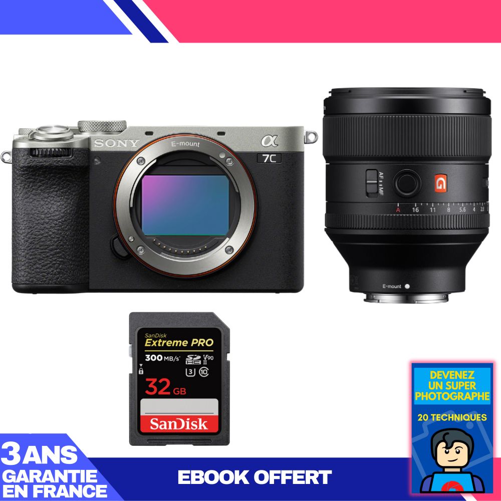 Boitier Sony A7C II + FE 85mm f1.4 GM + 1 SanDisk Extreme PRO UHS II SDXC 300 MB/ + Ebook 'Devenez Un Super Photographe - vue 2