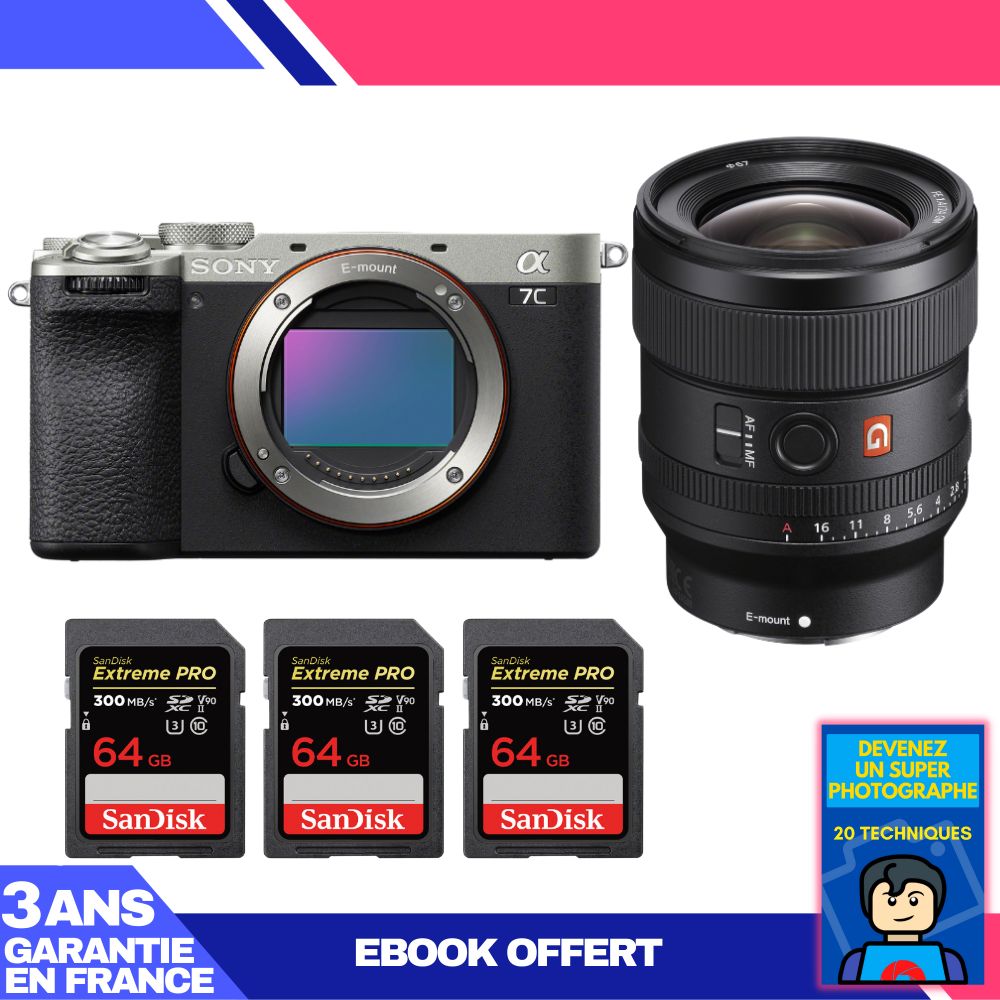 Boitier Sony A7C II + FE 24mm f1.4 GM + 3 SanDisk Extreme PRO UHS II SDXC 300 MB/ + Ebook 'Devenez Un Super Photographe - vue 4