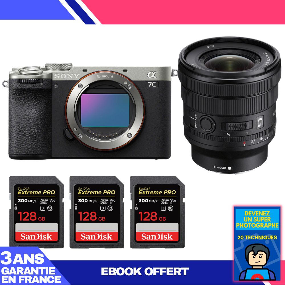 Boitier Sony A7C II + FE PZ 16 35mm f4 G + 3 SanDisk Extreme PRO UHS II SDXC 300 MB/ + Ebook 'Devenez Un Super Photographe - vue 3