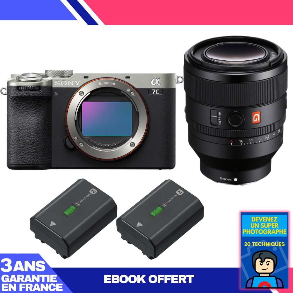 Boitier Sony A7C II + FE 50mm f1.2 GM + 2 Sony NP FZ100 + Ebook 'Devenez Un Super Photographe
