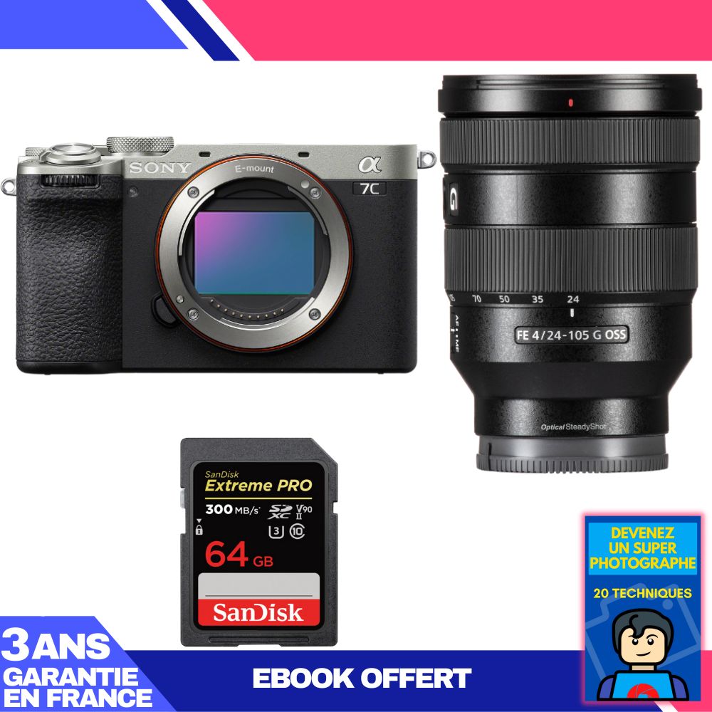Boitier Sony A7C II + FE 24 105mm f4 G OSS + 1 SanDisk Extreme PRO UHS II SDXC 300 MB/ + Ebook 'Devenez Un Super Photographe - vue 3