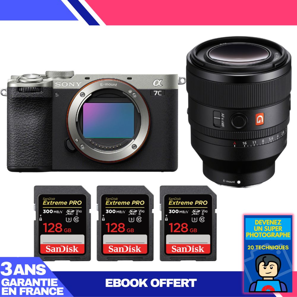 Boitier Sony A7C II + FE 50mm f1.2 GM + 3 SanDisk Extreme PRO UHS II SDXC 300 MB/ + Ebook 'Devenez Un Super Photographe