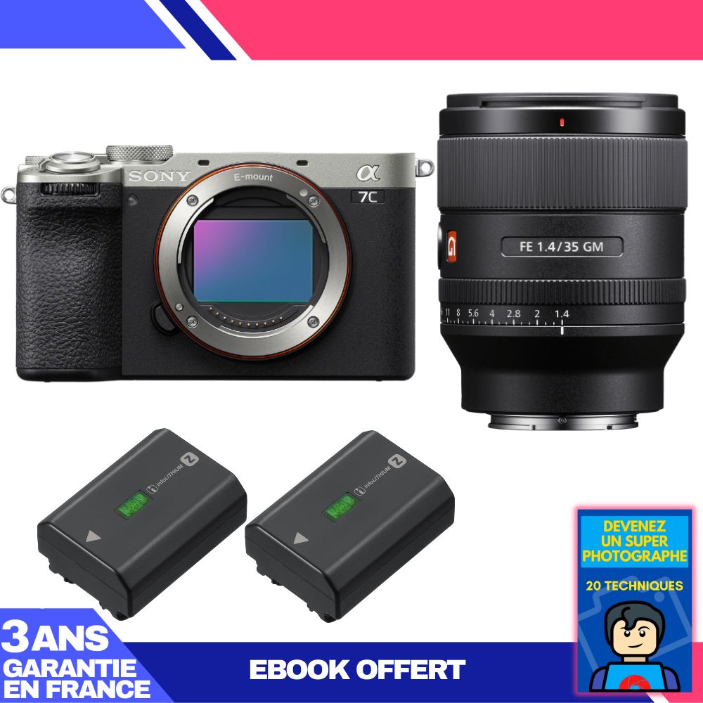Boitier Sony A7C II + FE 35mm f1.4 GM + 2 Sony NP FZ100 + Ebook 'Devenez Un Super Photographe