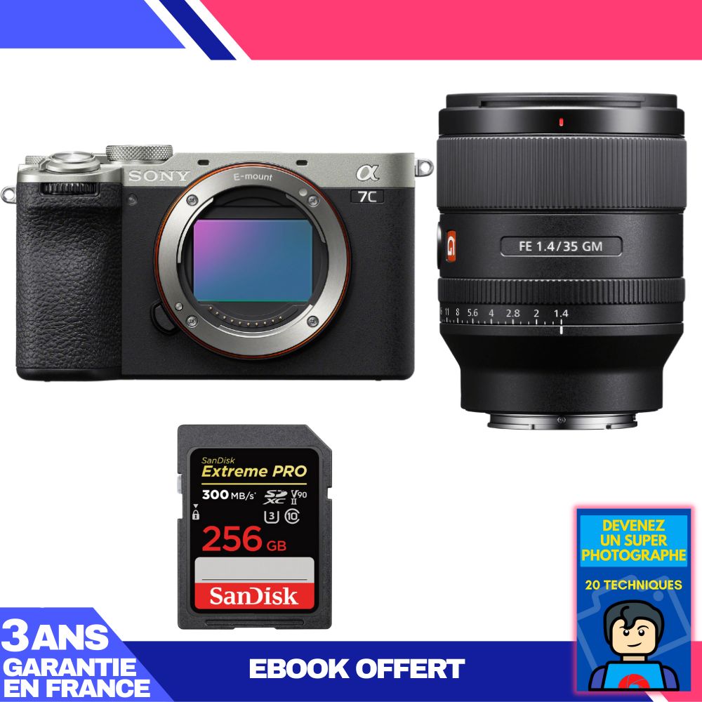 Boitier Sony A7C II + FE 35mm f1.4 GM + 1 SanDisk Extreme PRO UHS II SDXC 300 MB/ + Ebook 'Devenez Un Super Photographe - vue 2