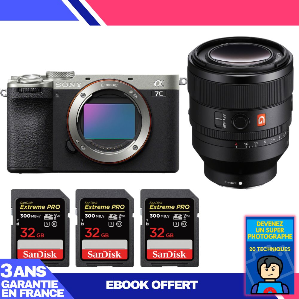 Boitier Sony A7C II + FE 50mm f1.2 GM + 3 SanDisk Extreme PRO UHS II SDXC 300 MB/ + Ebook 'Devenez Un Super Photographe - vue 2
