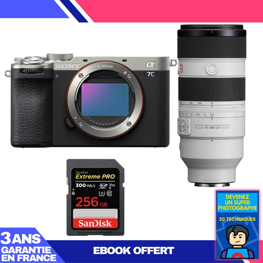 Boitier Sony A7C II + FE 70 200mm f2.8 GM OSS II + 1 SanDisk Extreme PRO UHS II SDXC 300 MB/ + Ebook 'Devenez Un Super Photographe - vue 4