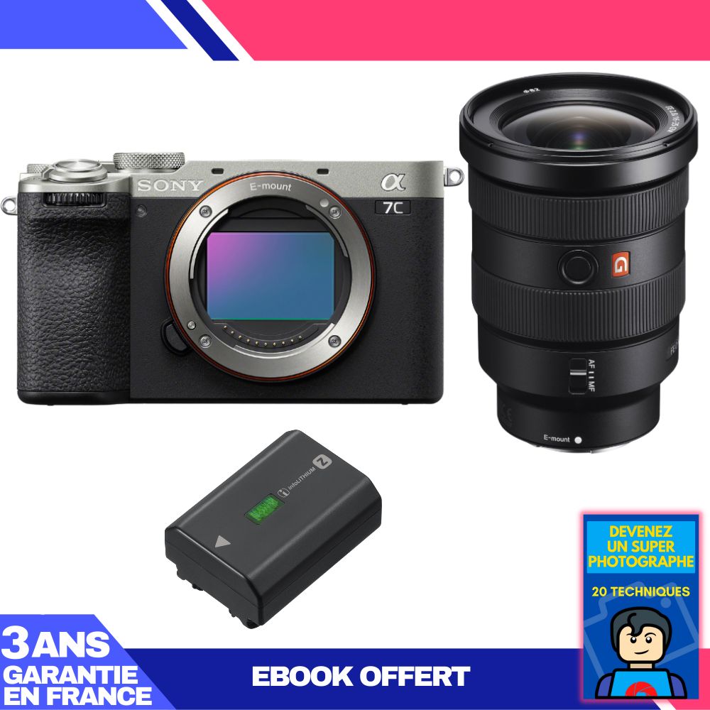Boitier Sony A7C II + FE 16 35mm f2.8 GM + 1 Sony NP FZ100 + Ebook 'Devenez Un Super Photographe