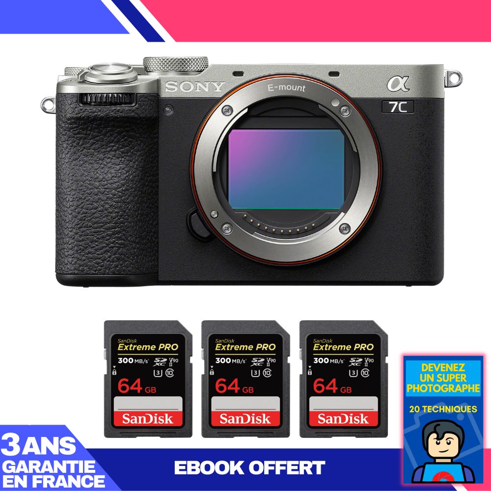 Boitier Sony A7C II + 3 SanDisk Extreme PRO UHS II SDXC 300 MB/ + Ebook 'Devenez Un Super Photographe - vue 4