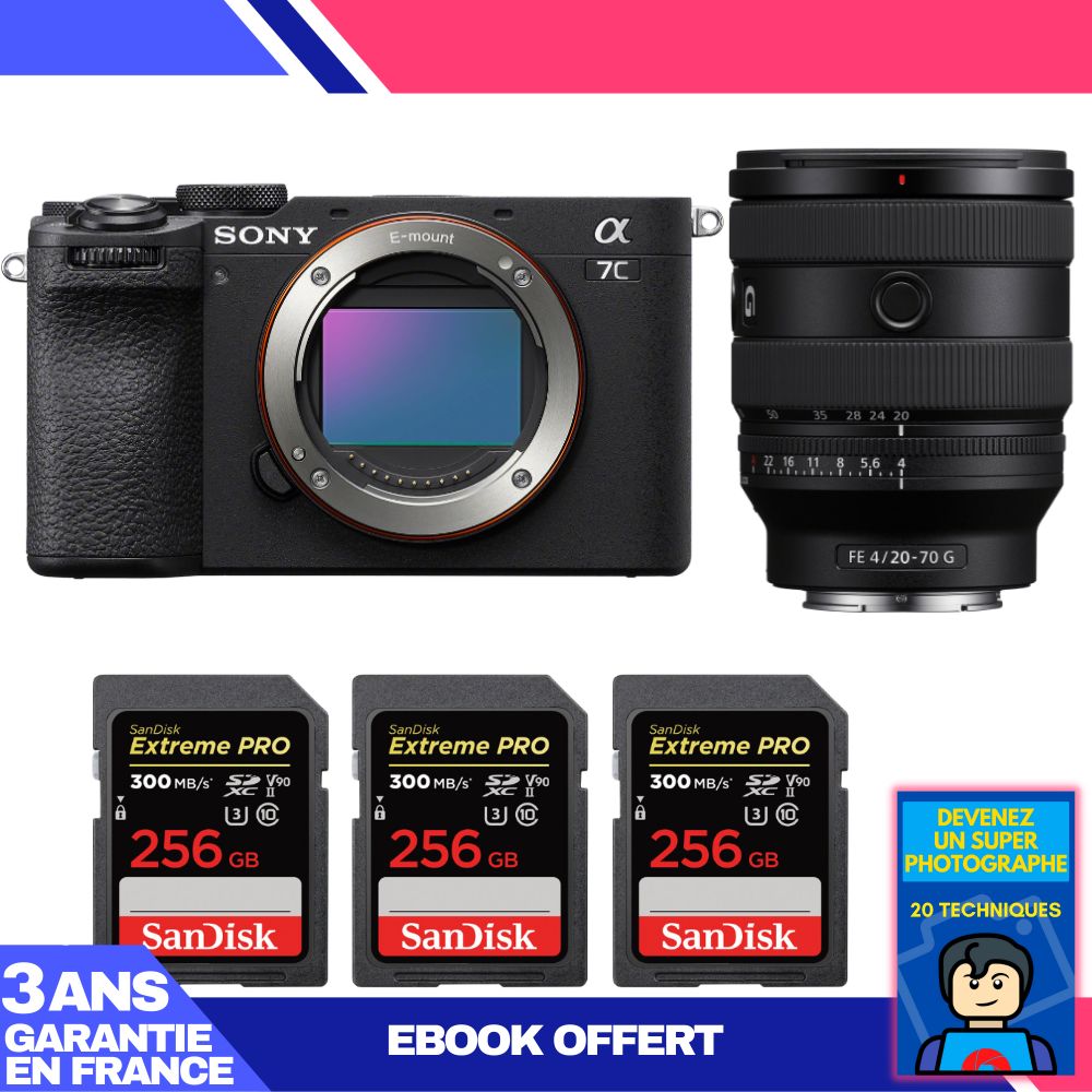 Boitier Sony A7C II + FE 20 70mm f4 G + 3 SanDisk Extreme PRO UHS II SDXC 300 MB/ + Ebook 'Devenez Un Super Photographe - vue 5