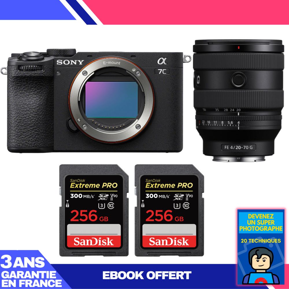 Boitier Sony A7C II + FE 20 70mm f4 G + 2 SanDisk Extreme PRO UHS II SDXC 300 MB/ + Ebook 'Devenez Un Super Photographe - vue 7
