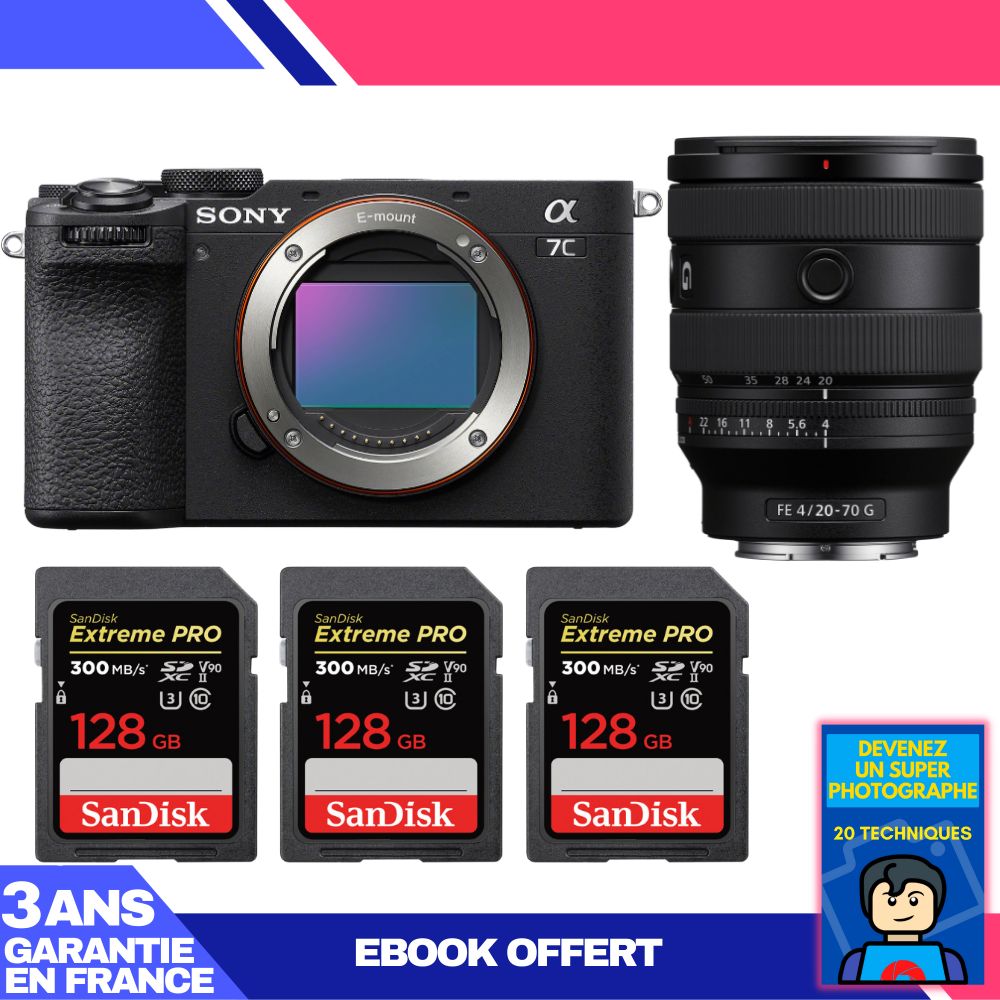 Boitier Sony A7C II + FE 20 70mm f4 G + 3 SanDisk Extreme PRO UHS II SDXC 300 MB/ + Ebook 'Devenez Un Super Photographe - vue 8