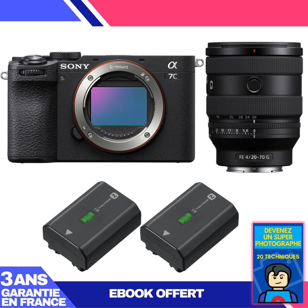 Boitier Sony A7C II + FE 20 70mm f4 G + 2 Sony NP FZ100 + Ebook 'Devenez Un Super Photographe - vue 2
