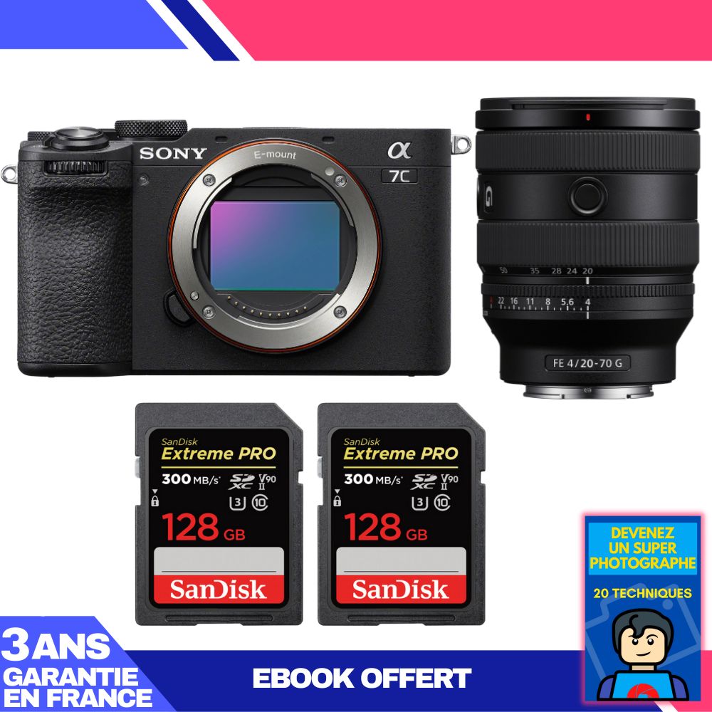 Boitier Sony A7C II + FE 20 70mm f4 G + 2 SanDisk Extreme PRO UHS II SDXC 300 MB/ + Ebook 'Devenez Un Super Photographe - vue 6