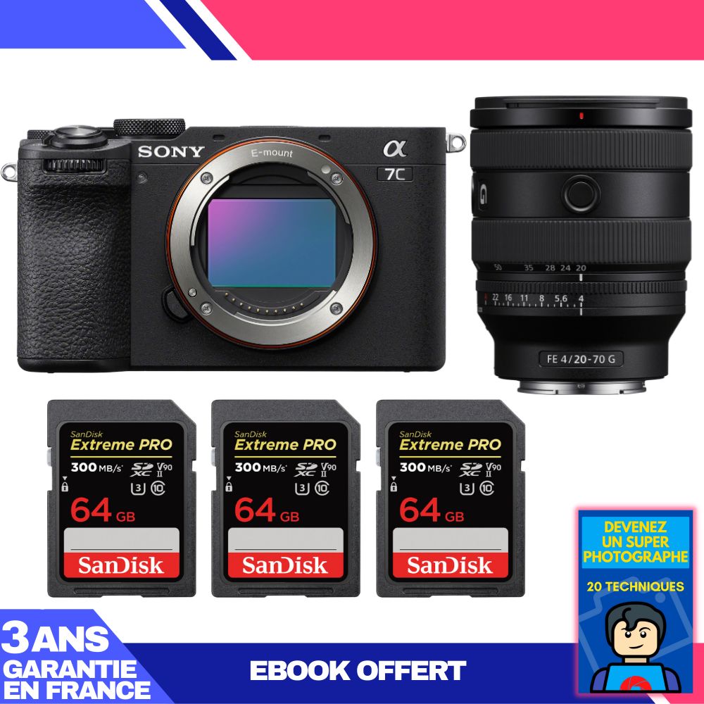 Boitier Sony A7C II + FE 20 70mm f4 G + 3 SanDisk Extreme PRO UHS II SDXC 300 MB/ + Ebook 'Devenez Un Super Photographe - vue 7
