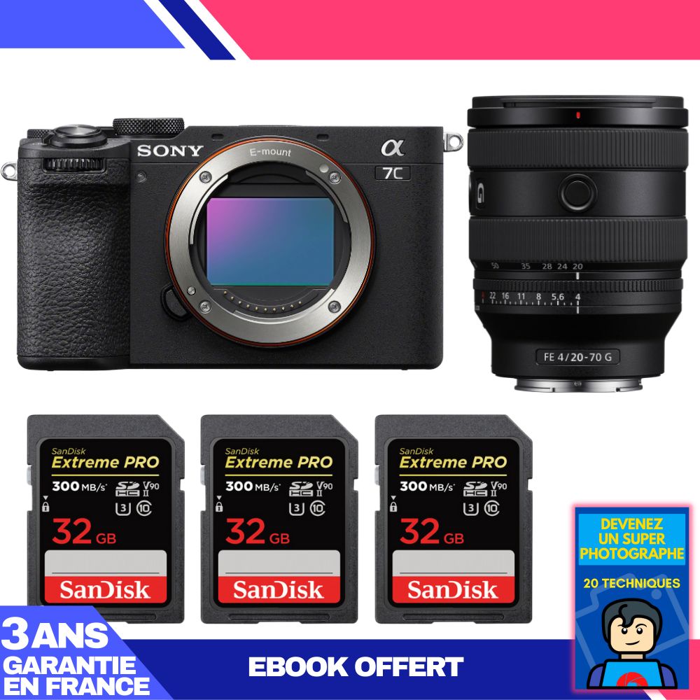 Boitier Sony A7C II + FE 20 70mm f4 G + 3 SanDisk Extreme PRO UHS II SDXC 300 MB/ + Ebook 'Devenez Un Super Photographe - vue 6