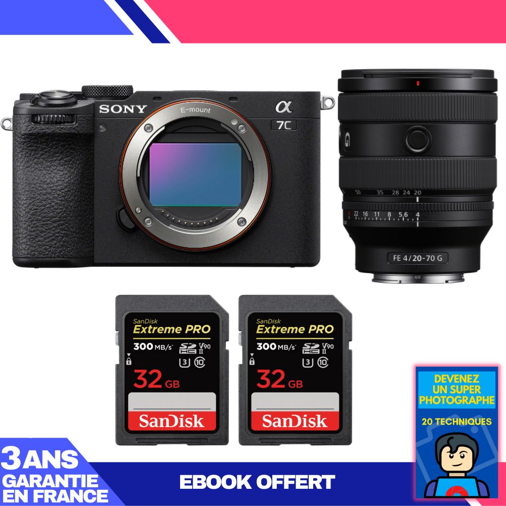 Boitier Sony A7C II + FE 20 70mm f4 G + 2 SanDisk Extreme PRO UHS II SDXC 300 MB/ + Ebook 'Devenez Un Super Photographe - vue 5